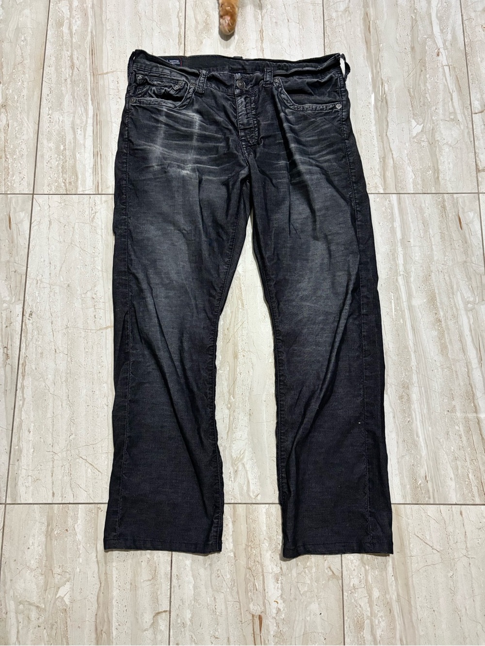 True Religion Men's Black Washed Jeans
